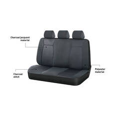 SCA Jacquard Seat Covers Charcoal Adjustable Headrests Rear Bench, , scanz_hi-res
