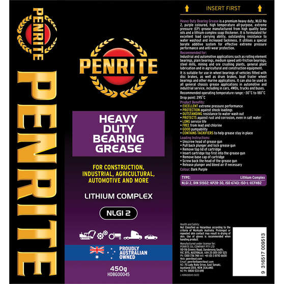 Penrite Heavy Duty Bearing Grease 450g, , scanz_hi-res