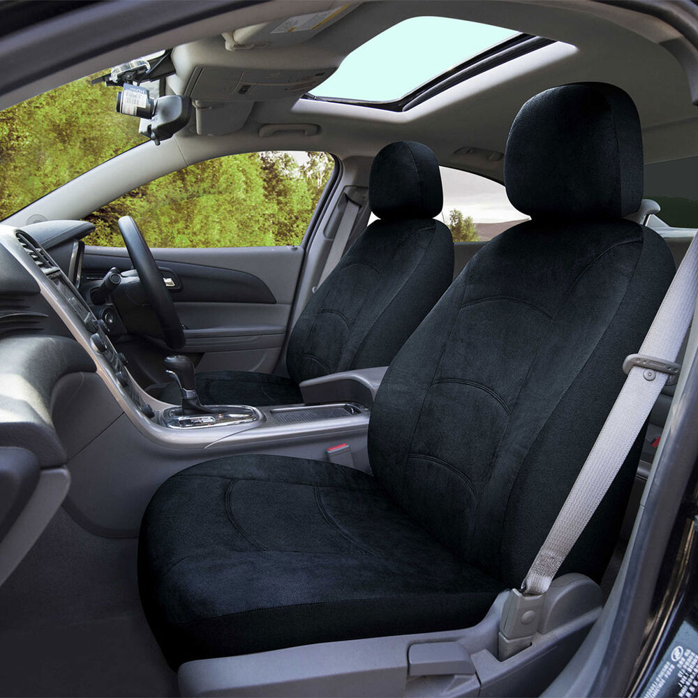 SCA Suede Velour Seat Covers Black Adjustable Headrests Airbag