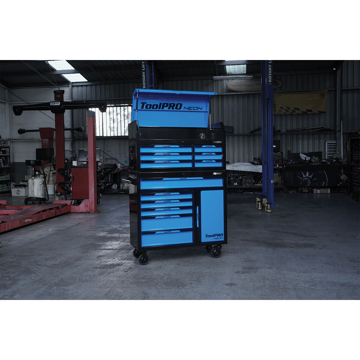 ToolPRO Neon Tool Chest Blue 6 Drawer 42 Inch, , scanz_hi-res