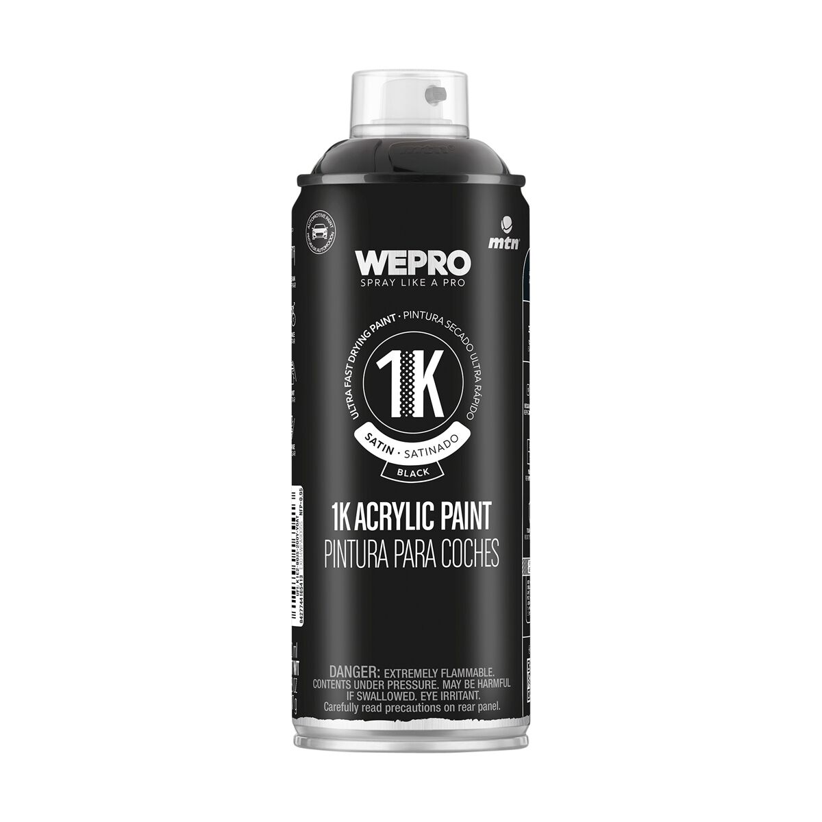 MTN 1K Acrylic Enamel Black Satin 400ml, , scanz_hi-res