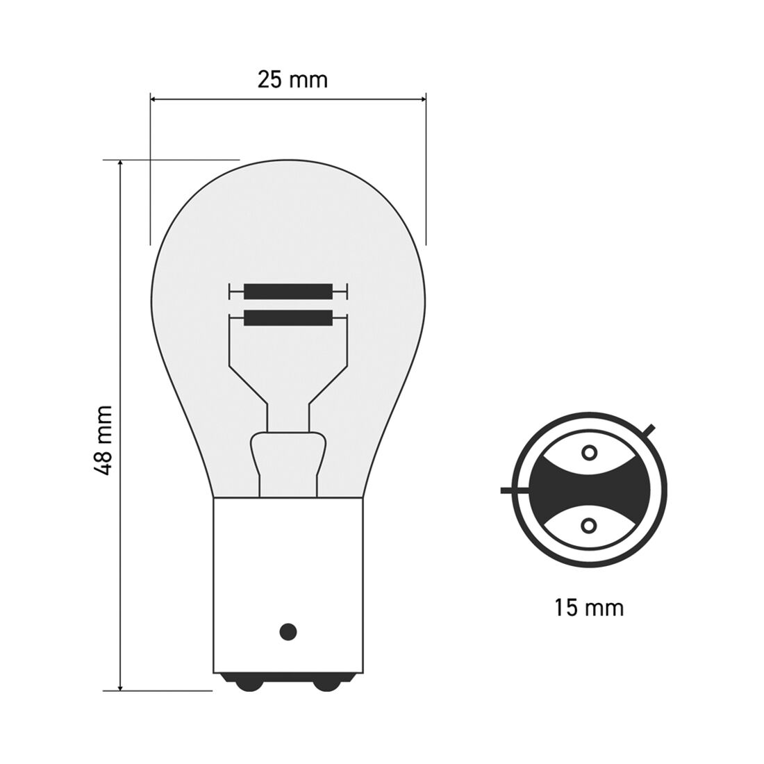 SCA Incandescent Globe - P21 12V 21/4W - 2 Pack, , scanz_hi-res