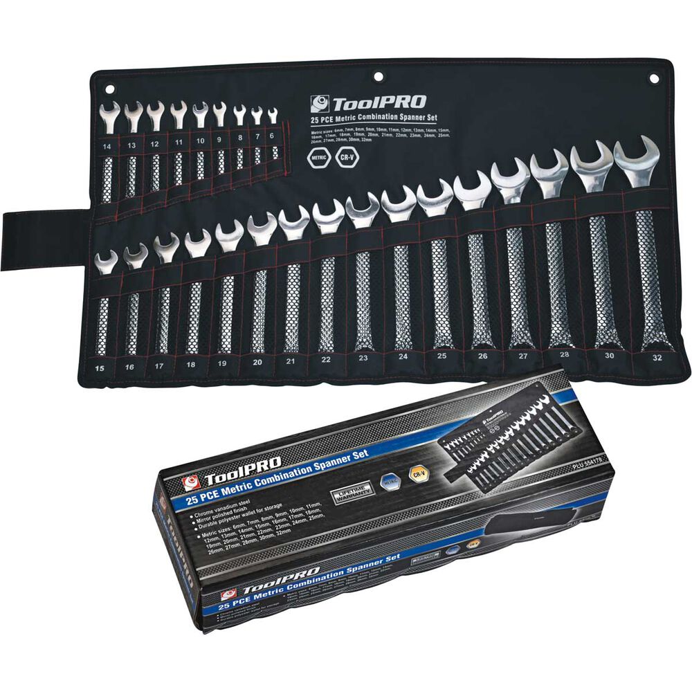 ToolPRO Spanner Set Combination Metric 25 Piece Supercheap Auto New