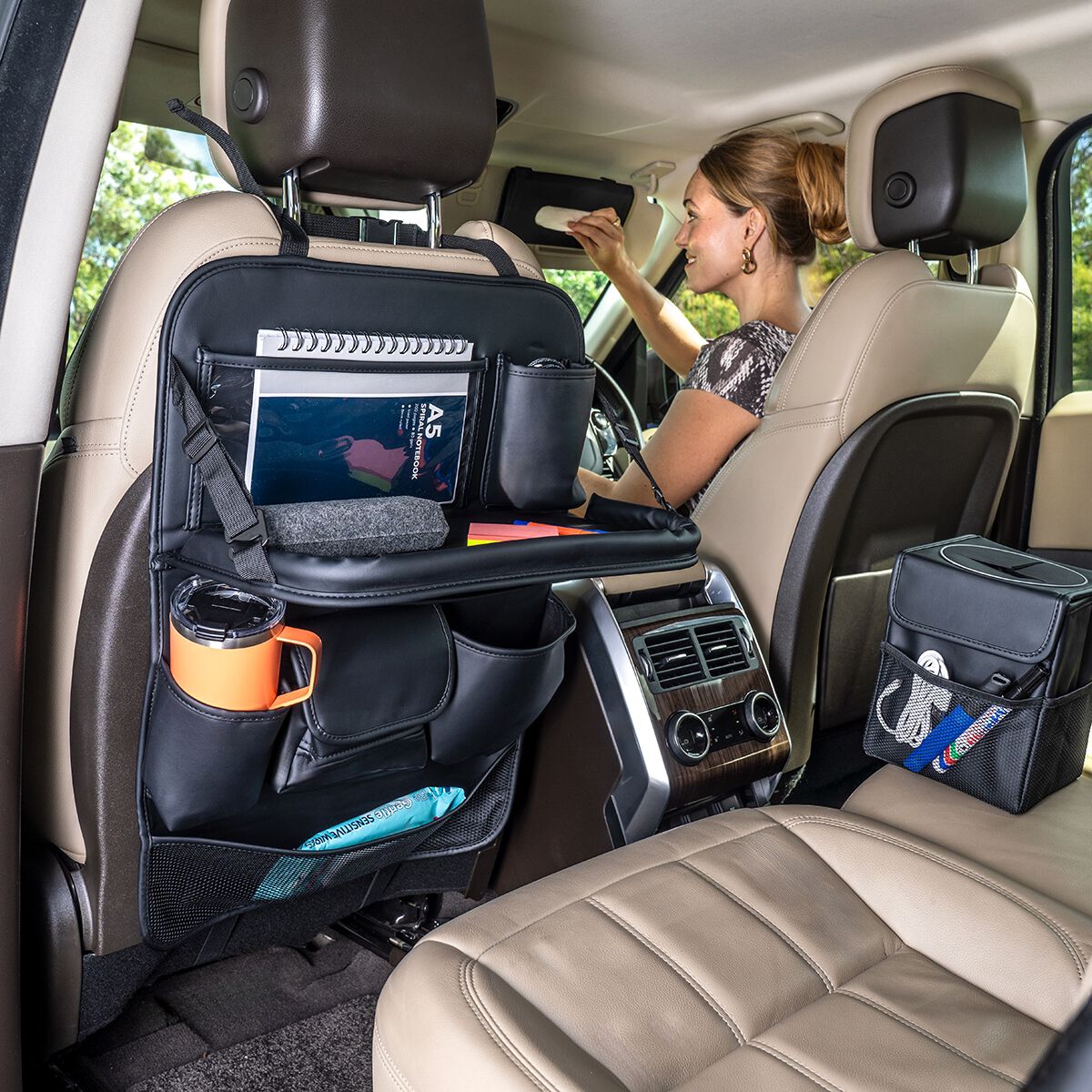 Cabin Crew Organiser with Back Seat Tray Leather Look, , scanz_hi-res