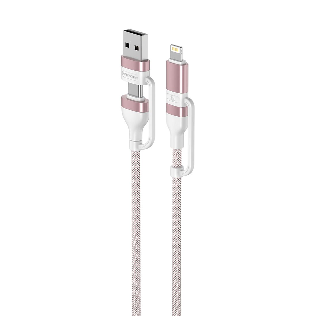Cabin Crew USB-C/USB-A to USB-C/Lightning Magnetic Cable Pink, , scanz_hi-res