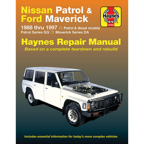 Haynes Car Manual For Nissan Patrol / Ford Maverick 1988-1997 - 72760, , scanz_hi-res
