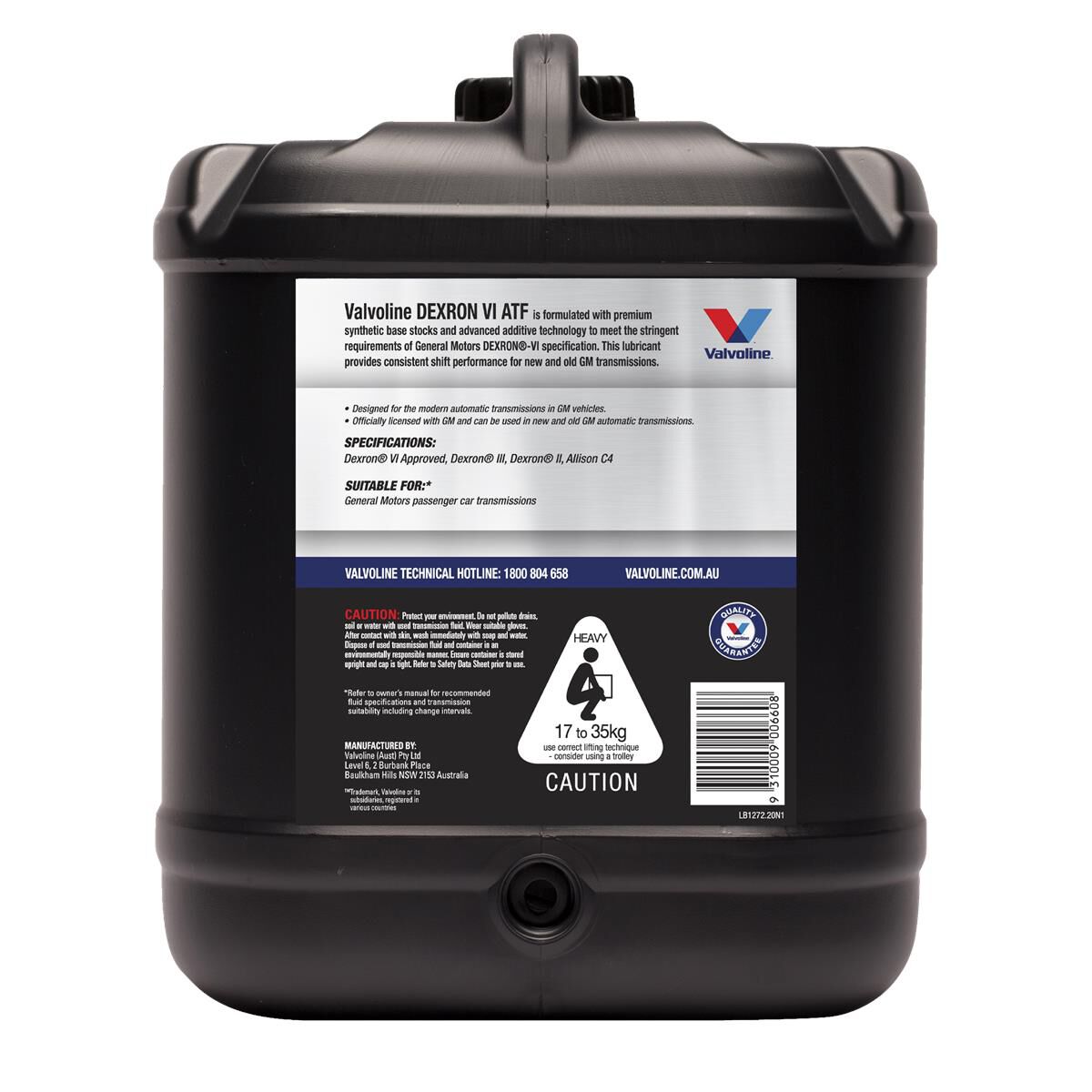 Valvoline DX-VI ATF 20 Litre, , scanz_hi-res