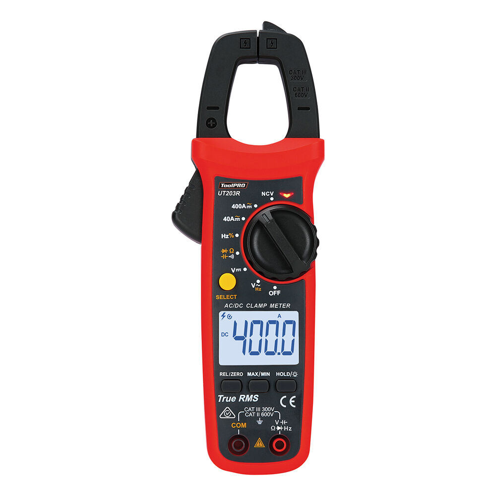 ToolPRO AC/DC Digital Clamp Meter 400A & 600V Supercheap Auto New Zealand