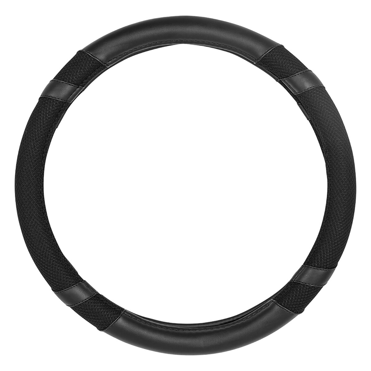 SCA Steering Wheel Cover Leather Look Jacquard Black 380mm diameter, , scanz_hi-res