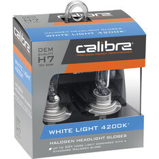 Calibre White Light 4200K Headlight Globes - H7, 12V 55W, CA4200H7, , scanz_hi-res