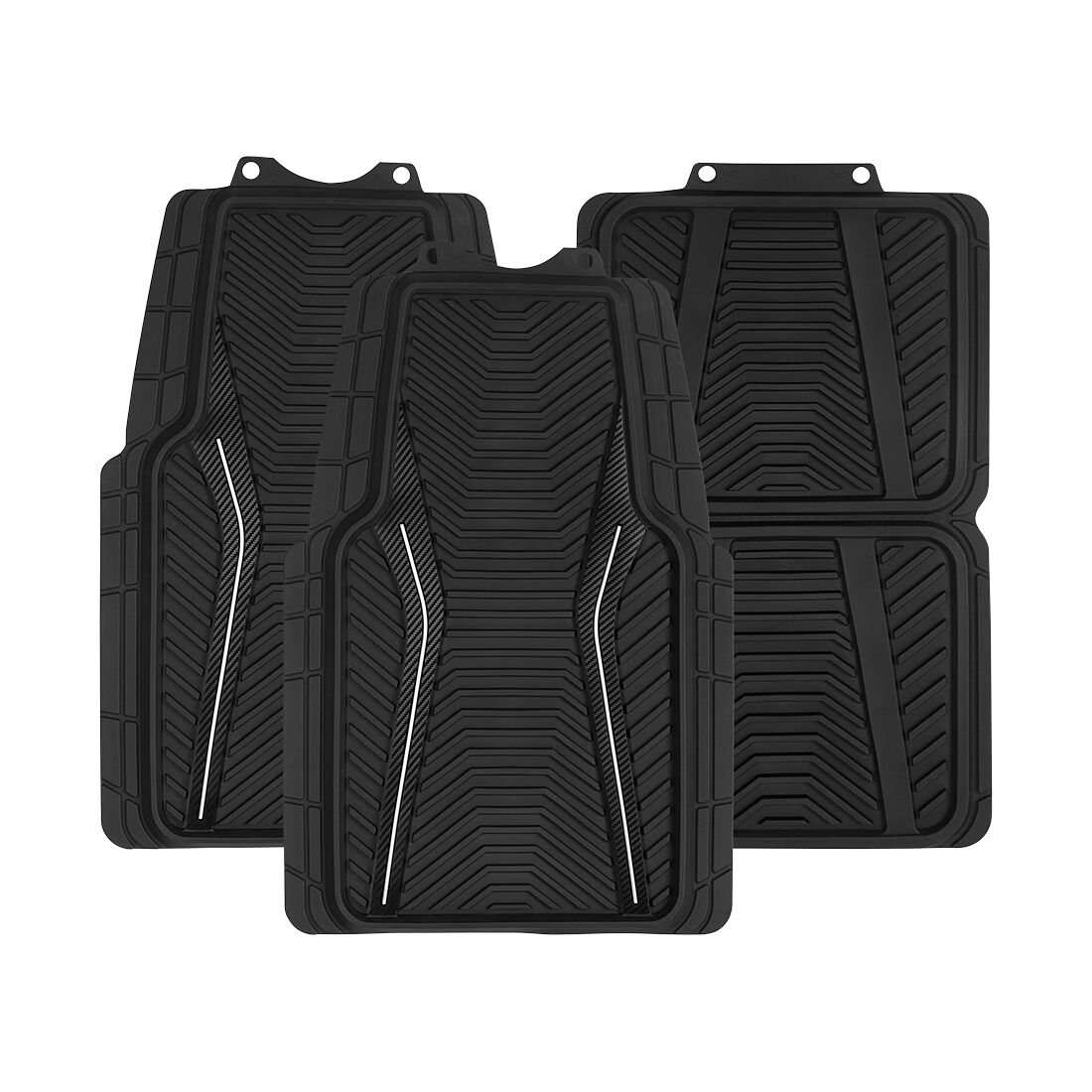 SCA Floor Mats PVC Rubber Sports Black Set of 4, , scanz_hi-res