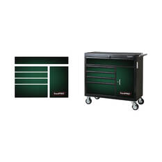 ToolPRO Tool Cabinet Magnet Fascia Set - Green Carbon Fibre, Suits 41" Cabinet, , scanz_hi-res