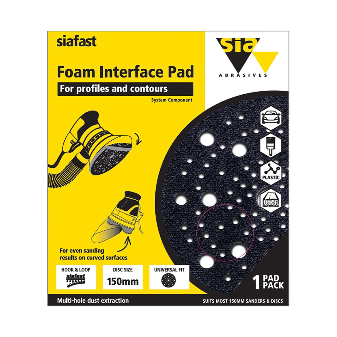 SIA Abrasives Interface Pad, 150X10mm, 103H Single Piece, , scanz_hi-res