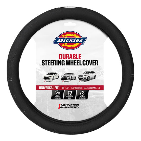 Dickies Polyester OG Logo Steering Wheel Cover Black 380mm Diameter, , scanz_hi-res