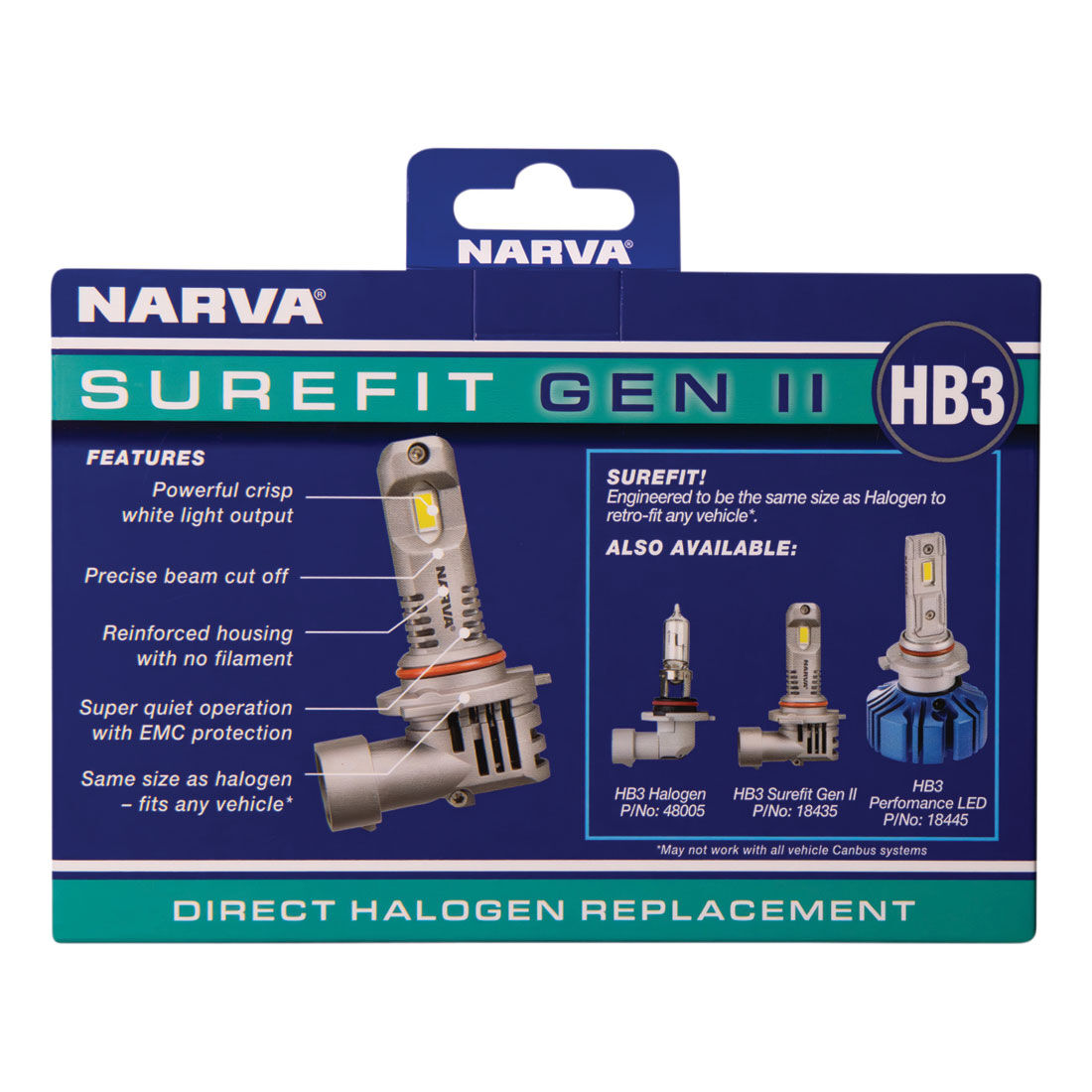 Narva Surefit LED Headlight Globes HB3, , scanz_hi-res