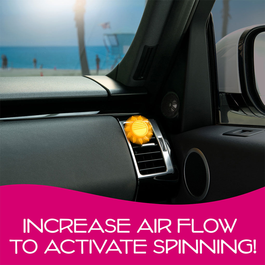 California Scents Novelty Sun Spinner Car Air Freshener Vent Clip, Tropical Colada Scent, , scanz_hi-res