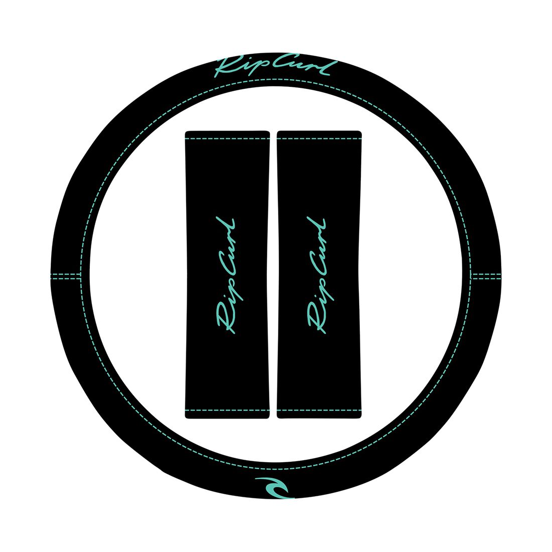 Rip Curl Tropical Floral Steering Wheel Cover & Seat Belt Buddie Set, , scanz_hi-res