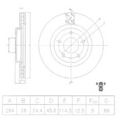 Bosch Disc Brake Rotor - Single, PBR417, , scanz_hi-res