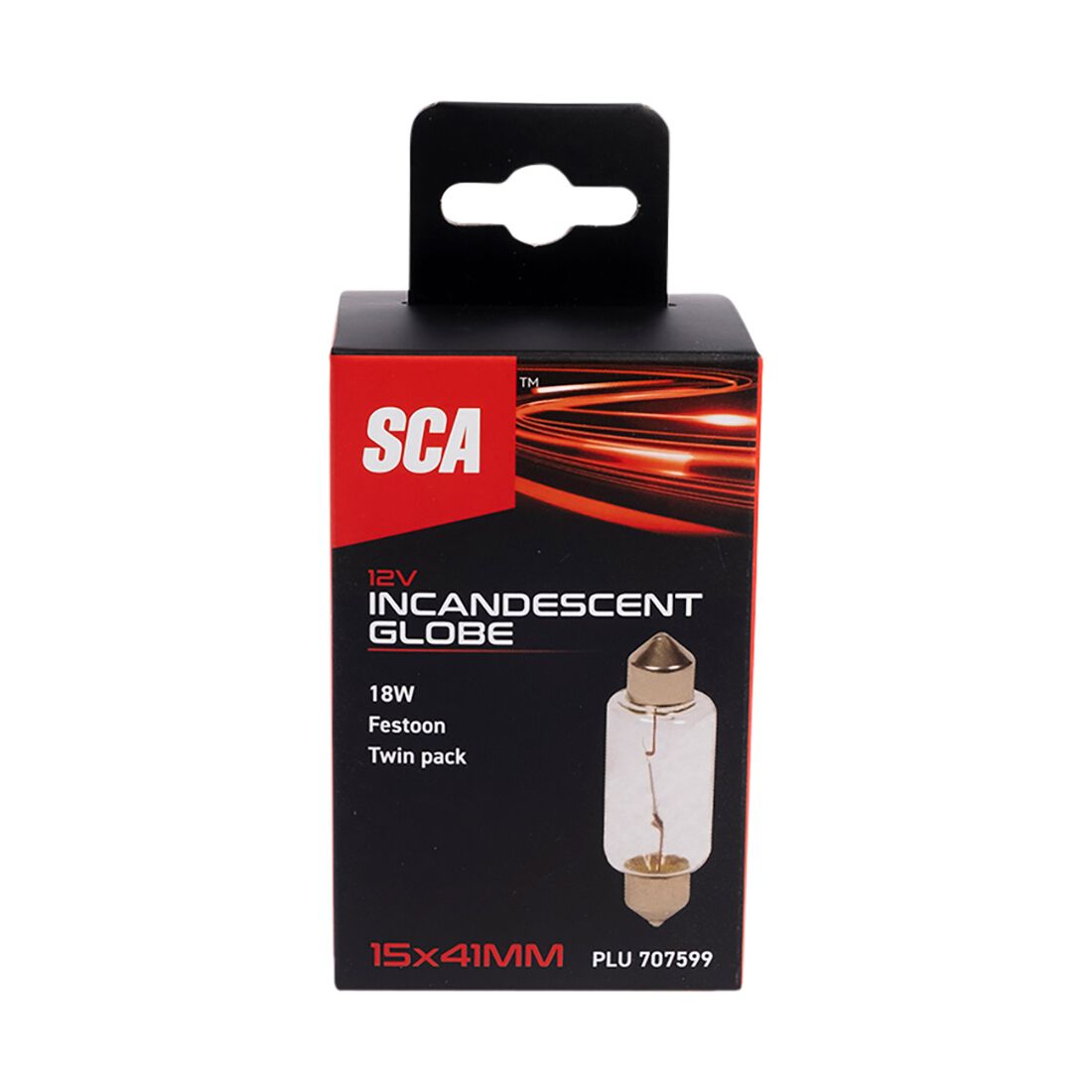 SCA Incandescent Globe - 15x41MM 12V 18W - 2 Pack, , scanz_hi-res
