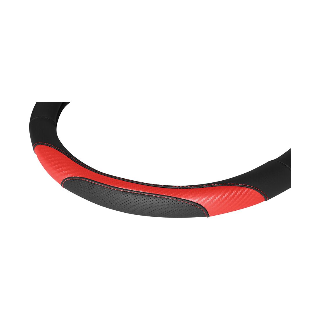 SCA Steering Wheel Cover Sports Leather Look Black & Red, , scanz_hi-res