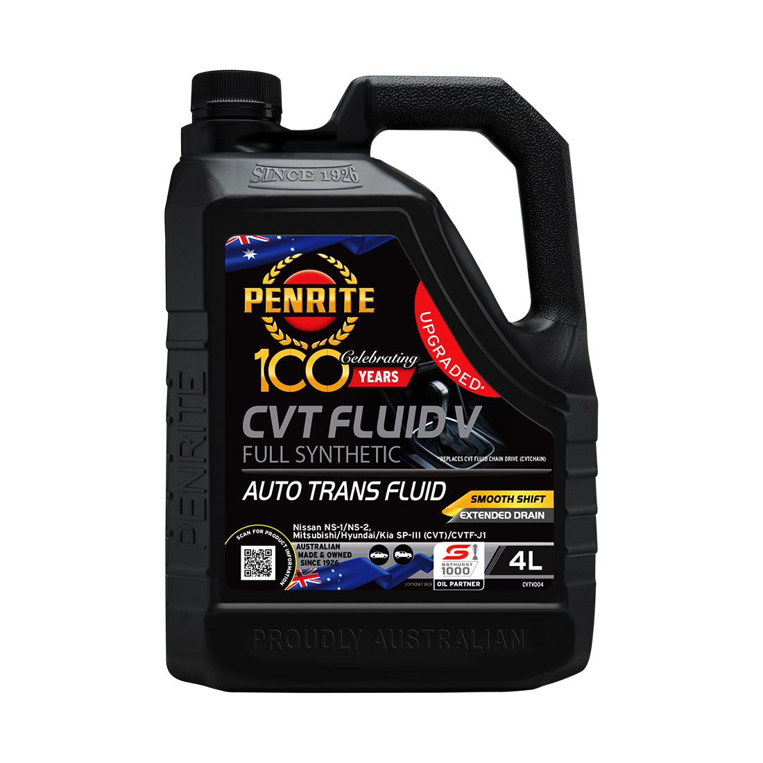 Penrite CVT Fluid - V Full Synthetic, 4 Litre, , scanz_hi-res