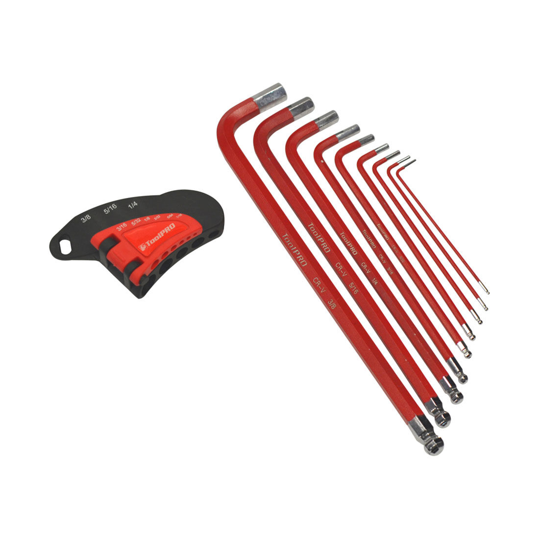 ToolPRO Long Hex Key Set - SAE, 9 Pieces, , scanz_hi-res