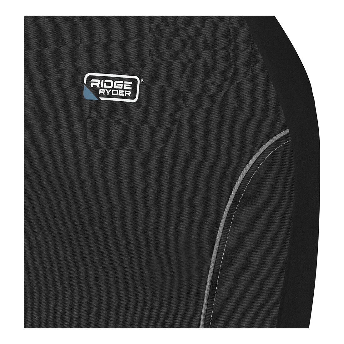 Ridge Ryder Canvas Seat Covers Black/Grey Piping Adjustable Headrests Airbag Compatible 30SAB, , scanz_hi-res