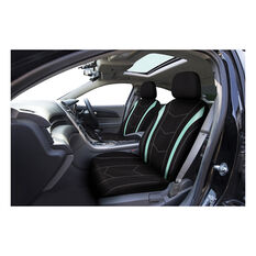 SCA Leather Look Seat Covers Aqua/Black, Adjustable Headrests, Size 30, Front Pair, Airbag Compatible, , scanz_hi-res