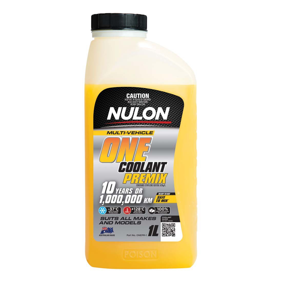 Nulon Yellow Multi-Vehicle ONE Coolant Premix - 1 Litre, , scanz_hi-res