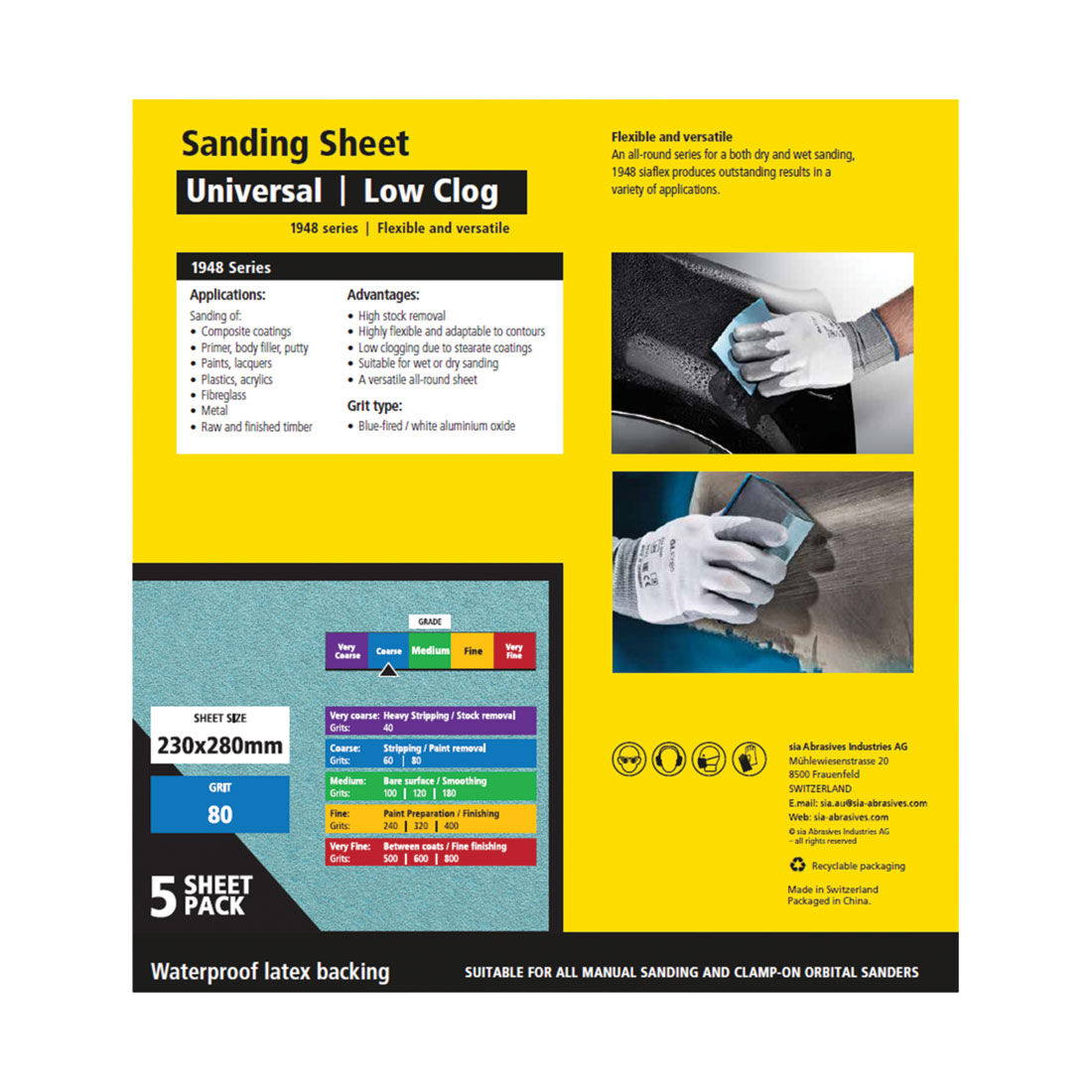 Siaflex 1948 P400 Sandpaper 5 Pack 230mm x 280mm, , scanz_hi-res