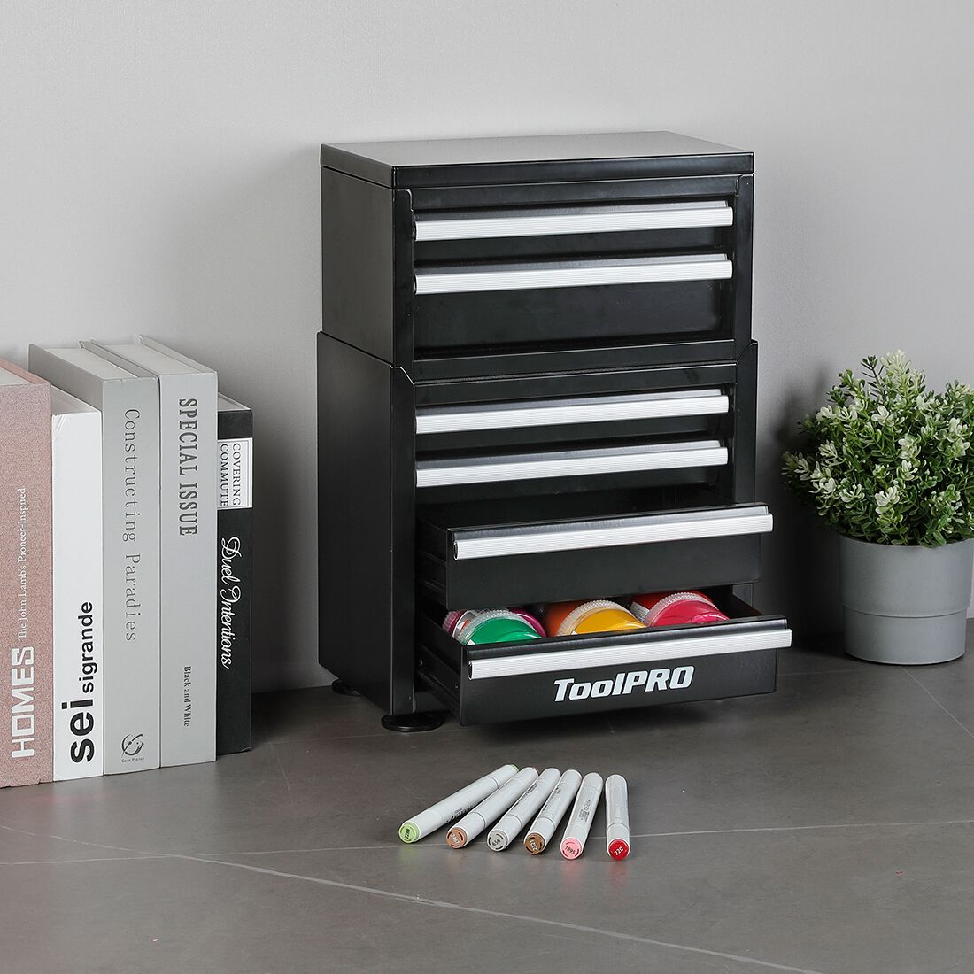 ToolPRO Miniature Tool Chest 2 Drawer Black, , scanz_hi-res