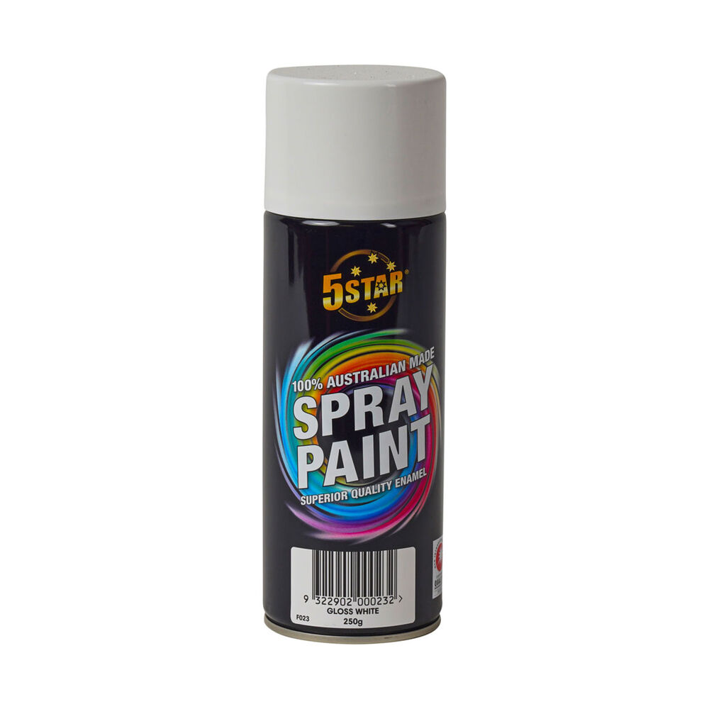 5 Star Enamel Spray Paint Gloss White 250g Supercheap Auto New Zealand