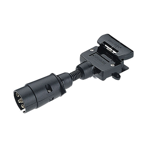 Narva Trailer Adaptor 7 Pin Large Round Socket to 7 Pin Flat Plug, , scanz_hi-res