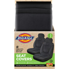 Dickies Repreve Ramone Brushed Poly Seat Covers Black Adjustable Headrests, , scanz_hi-res