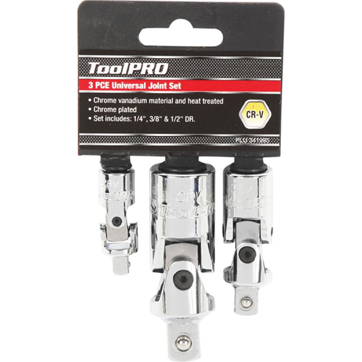 ToolPRO Universal Joint Set 1/4" 3/8" & 1/2" Drive, , scanz_hi-res