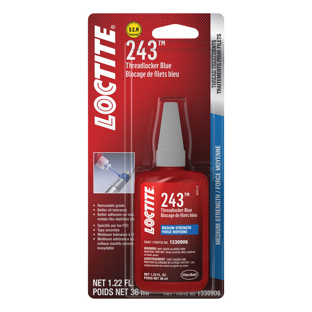 Loctite 243 Medium Strength Threadlocker 36mL, , scanz_hi-res