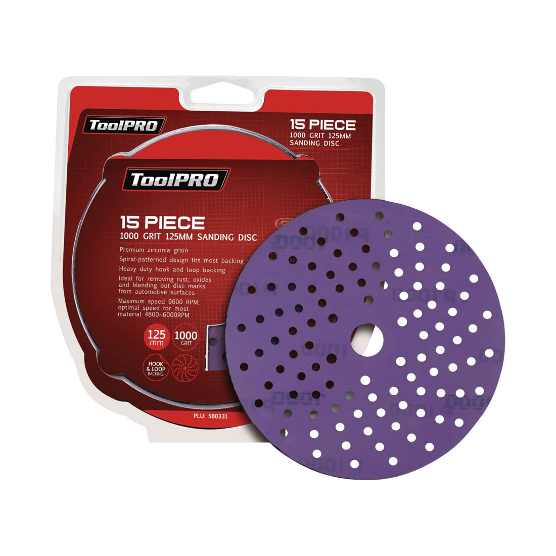 ToolPRO Sanding Disc 125mm 1000 Grit, , scanz_hi-res