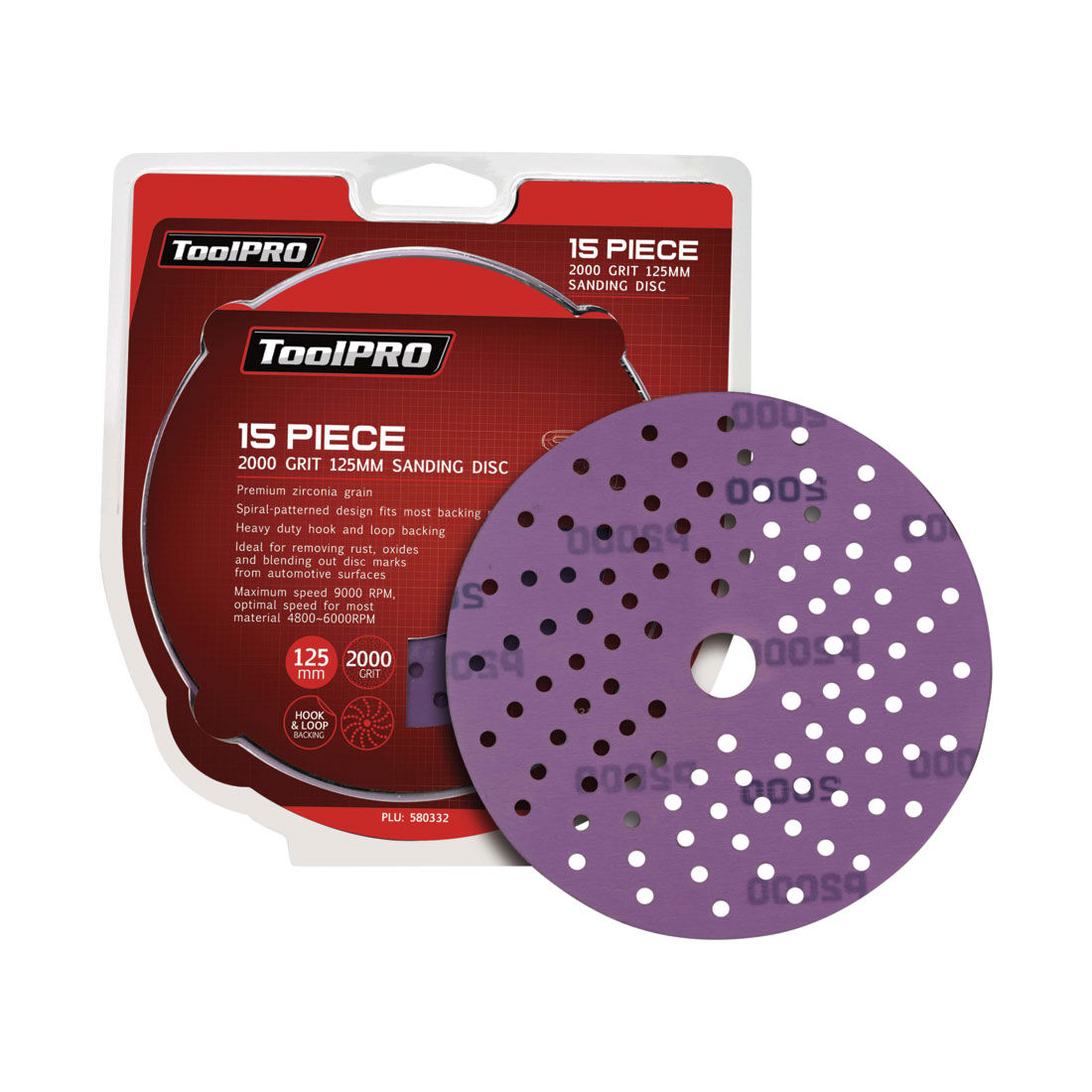 ToolPRO Sanding Disc 125mm 2000 Grit, , scanz_hi-res