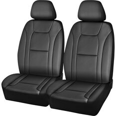 SCA Leather Look Seat Covers Black/Carbon Adjustable Headrests Airbag Compatible 30SAB, , scanz_hi-res
