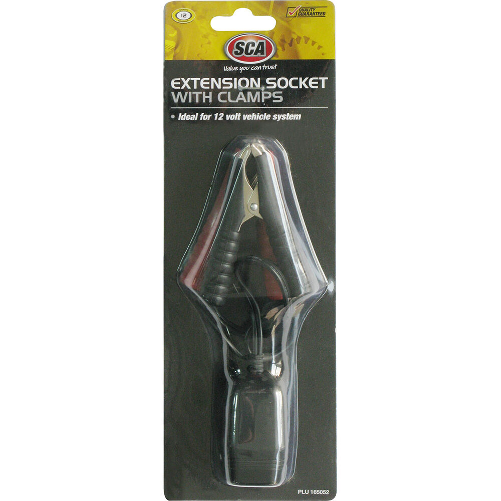 SCA 12V Extension Socket w/Clamps, 42cm Lead Supercheap Auto New Zealand