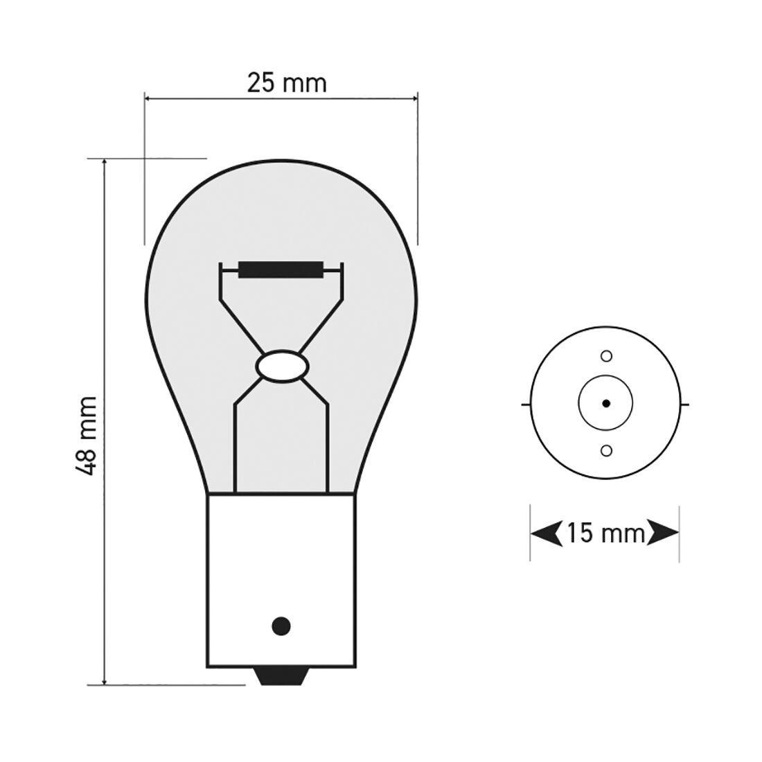 SCA Incandescent Globe - P21W 12V 21W - 2 Pack, , scanz_hi-res
