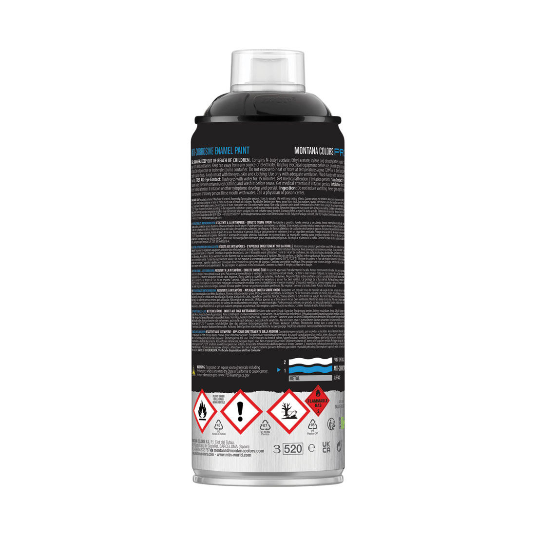 MTN Pro Black Anti-Corrosive Enamel Spray Paint 400mL, , scanz_hi-res