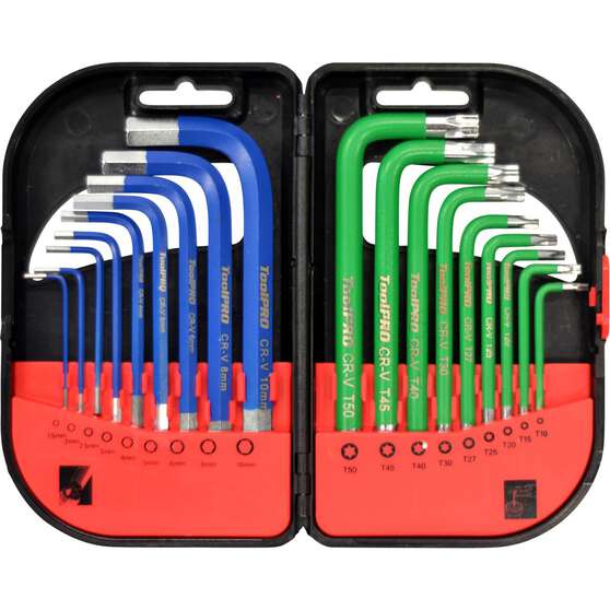 ToolPRO Short Hex Key Set - Metric & Torx, 18 Pieces, , scanz_hi-res