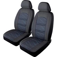 SCA Memory Foam & Jacquard Seat Covers - Black/Blue Adjustable Headrests Airbag Compatible, , scanz_hi-res