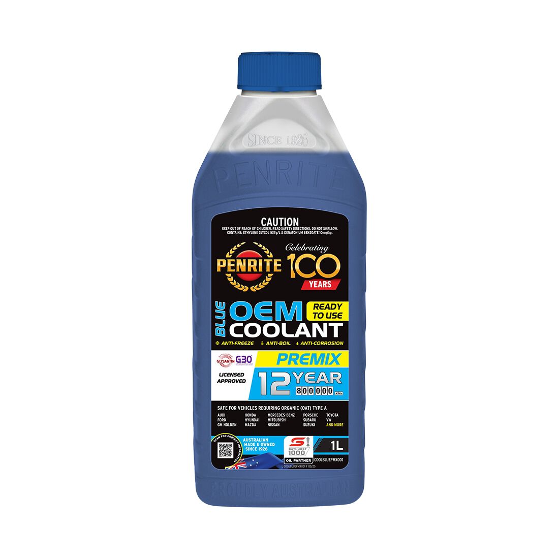 Penrite Blue Long Life Anti Freeze / Anti Boil Coolant Premix - 1 Litre, , scanz_hi-res