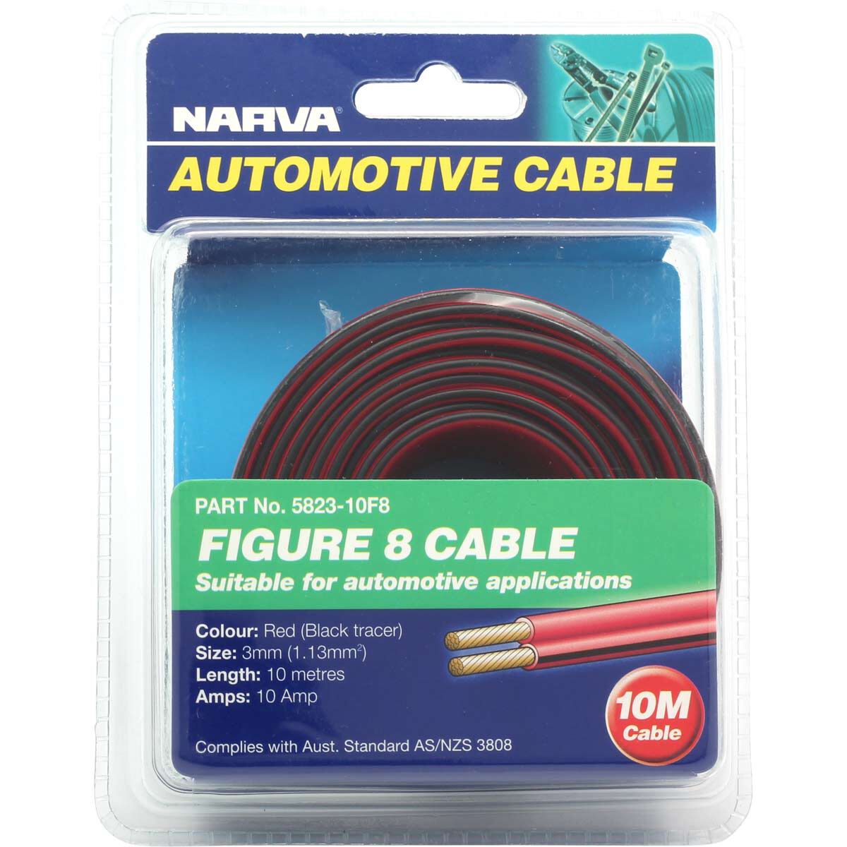 Narva Automotive Cable Figure 8 10 Metres 3mm 10 AMP, , scanz_hi-res