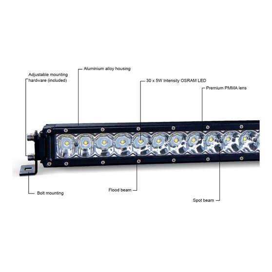 Ridge Ryder LED Driving Light Bar w/ harness - 31" 127W, , scanz_hi-res