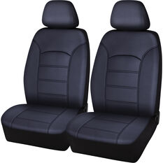 SCA Leather Look Seat Covers Black, Adjustable Headrests, Size 30, Front Pair, Airbag Compatible, , scanz_hi-res