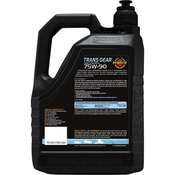 Penrite Trans Gear Oil - 75W-90 2.5 Litre, , scanz_hi-res