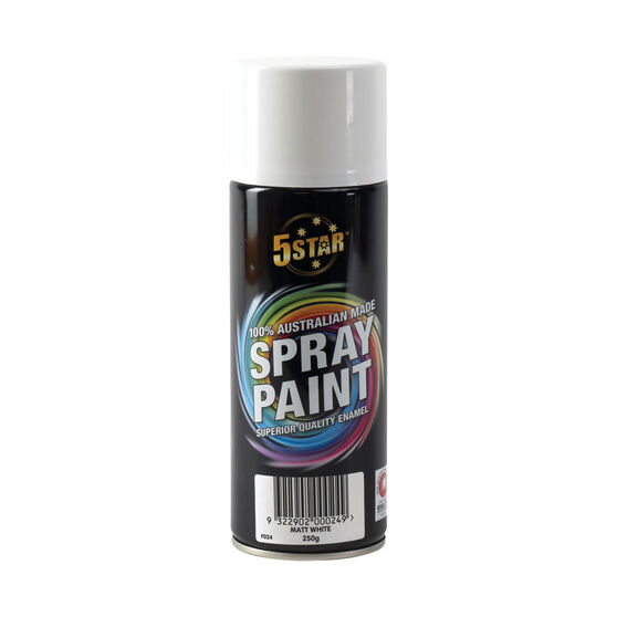 5 Star Enamel Spray Paint Matt White 250g, , scanz_hi-res